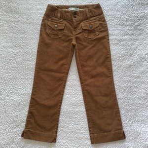 VTG Y2K corduroy low rise wide leg capri brown tan pants vintage Aeropostale 00